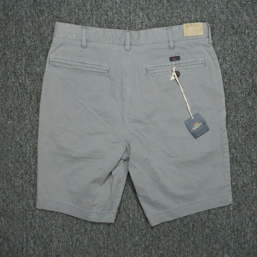 Faherty Shorts Mens 29 Steel Gray Stretch Chino Zip Pocket Lightweight‎ NWT